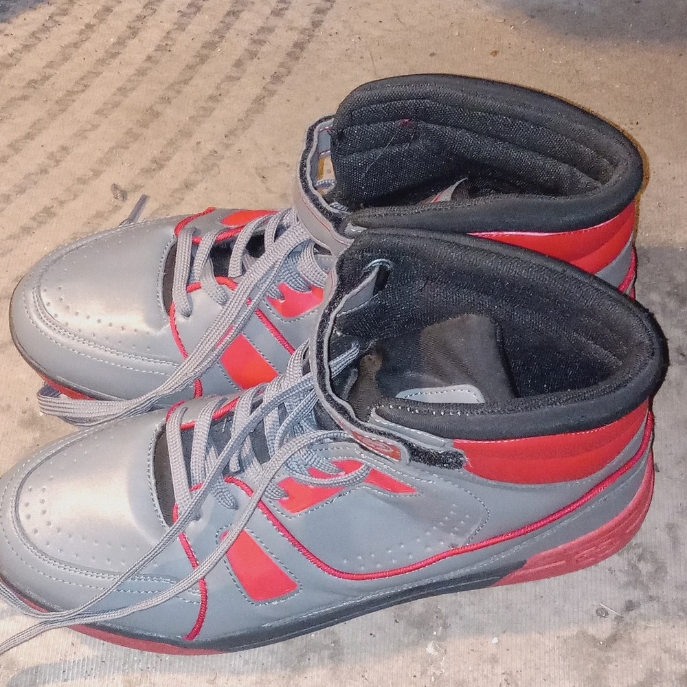 Unltd Red and Gray Men's High-Top Sneakers